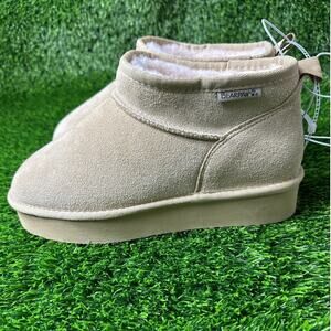 NWT Bearpaw Womens Retro Shorty Ankle Winter Boot Fur Lined Stone Sz 10